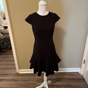 Eliza J Black Cap Sleeve Mini Dress